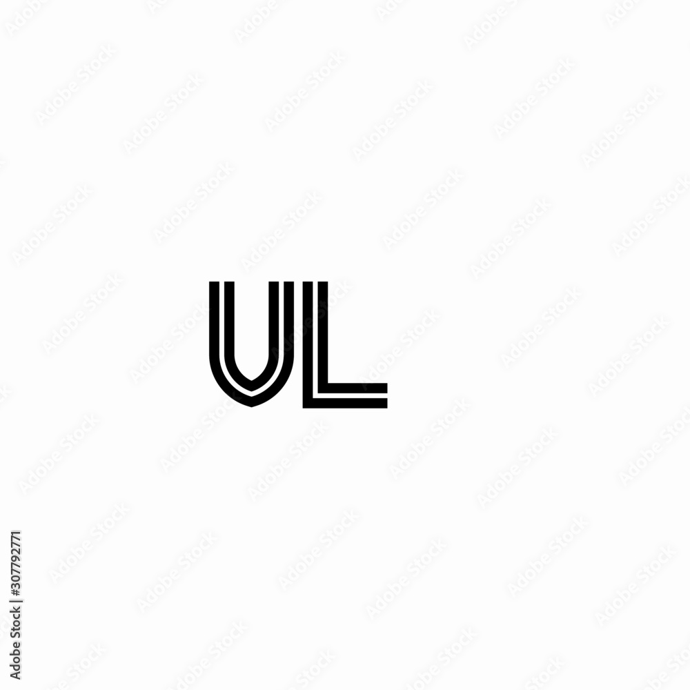 Initial outline letter VL style template Initial outline letter VL style template