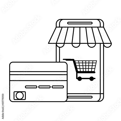 credit card with smartphone ecommerce