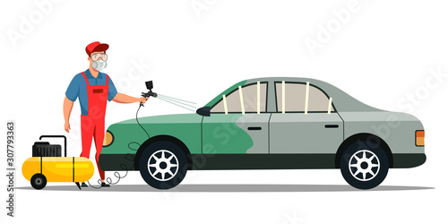Car airbrush painting service and auto body repair