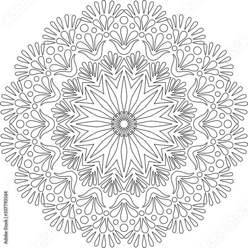 Figure mandala for coloring doodles sketch
