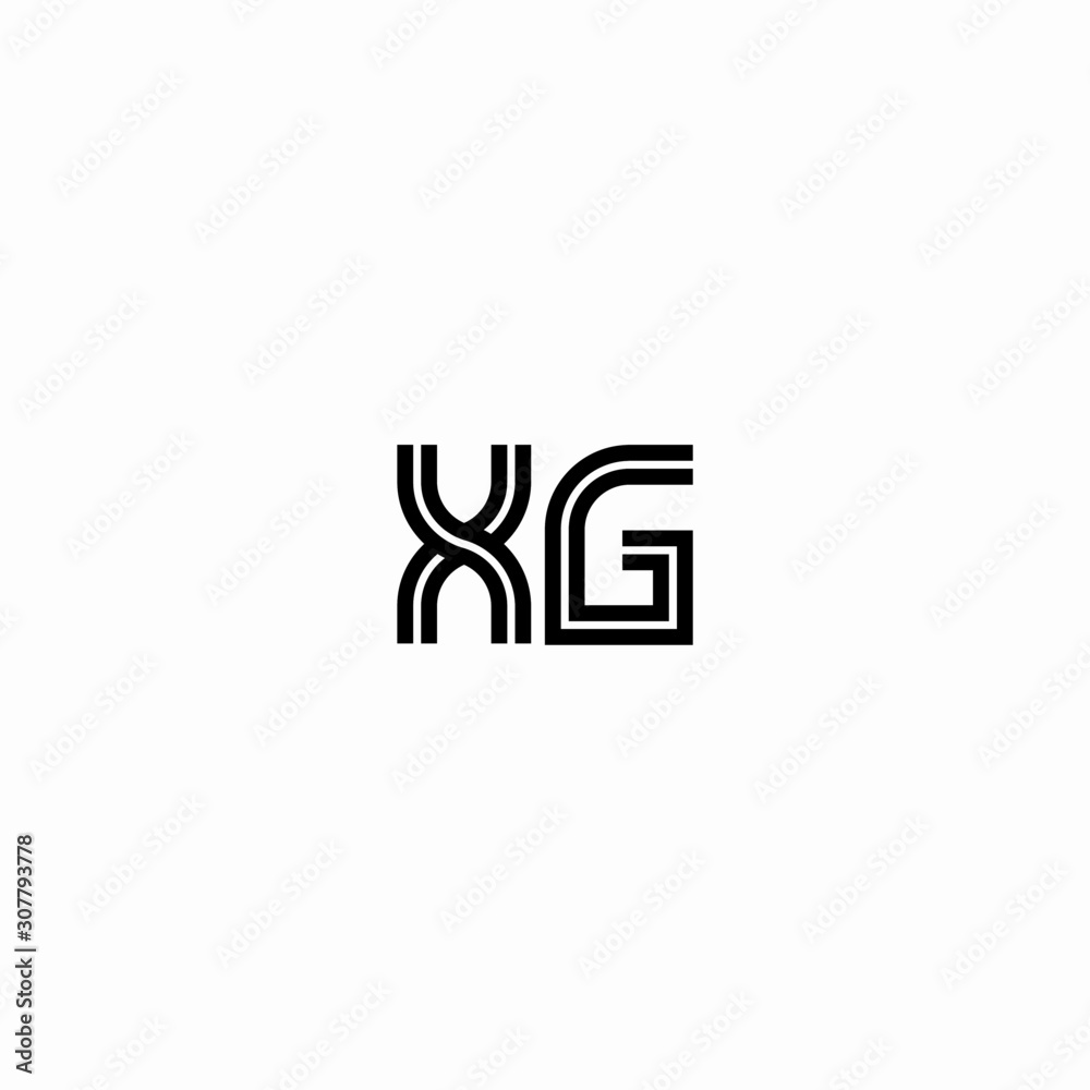 Initial outline letter XG style template Initial outline letter XG style template