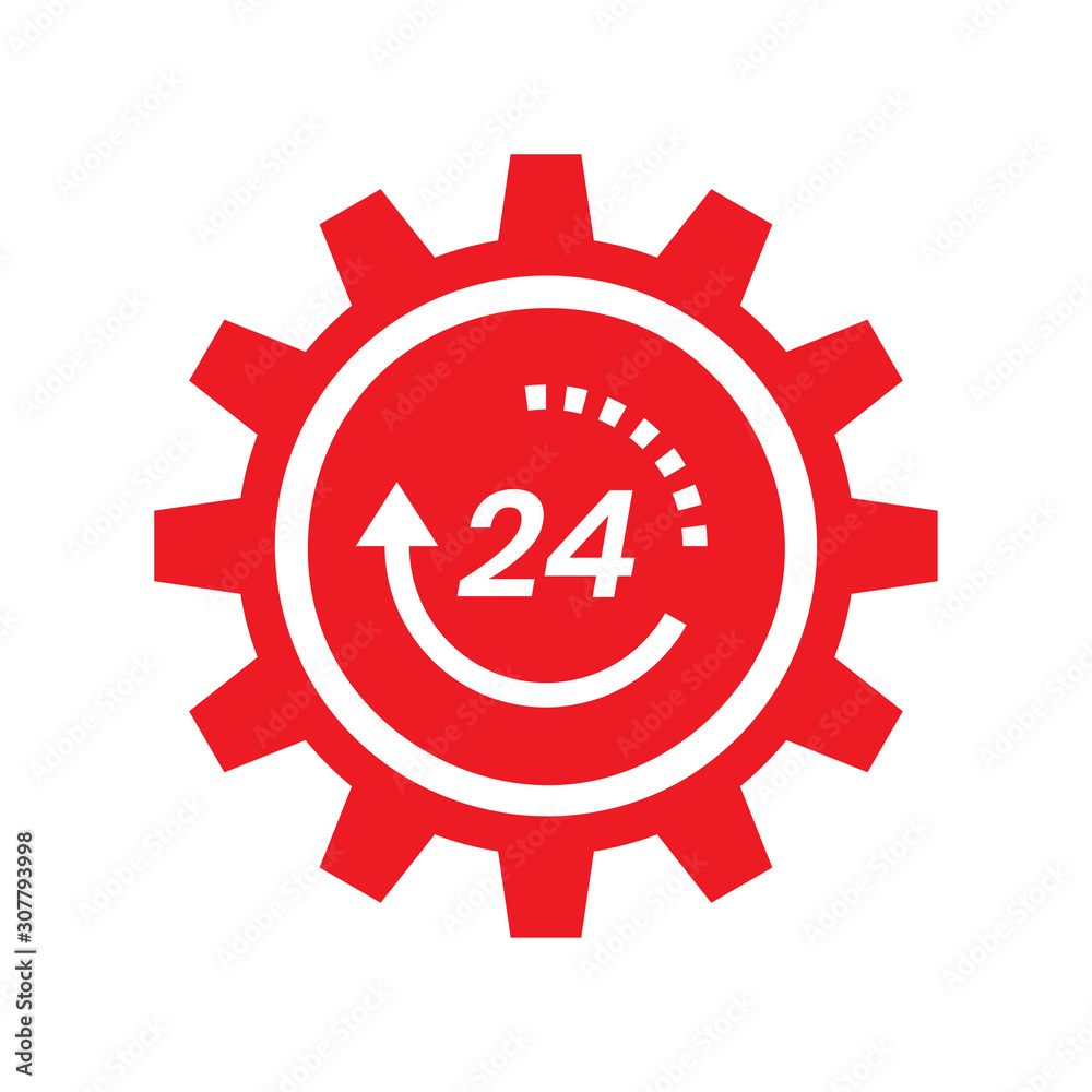 Time icon with a white background, Clock symbol, Stopwatch sign, vector illustration element