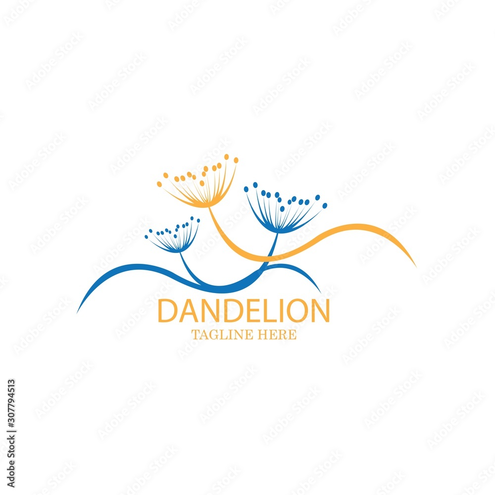 Obraz premium Dandelion vector icon design