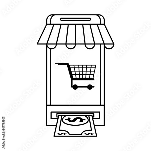 smartphone device with shopping cart