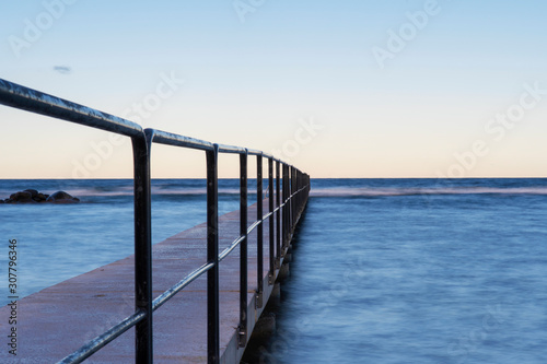 Bath pier during sunrise at island of Gotland  Sweden