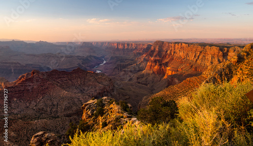 Light and Shadows Fall Across Ridges and Buttes of the Grand Canyon
