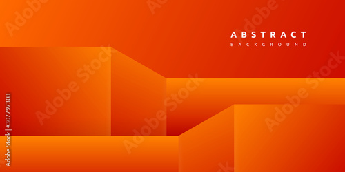 Abstract 3d orange background with blank space of paper layer