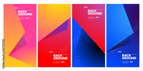 New 2020 Cover and Poster Design Template for Magazine. Trendy Abstract Colorful Geometric and Curve Vector Illustration Collage with Typography for Cover, book, social media story, and Page Layout © yahya