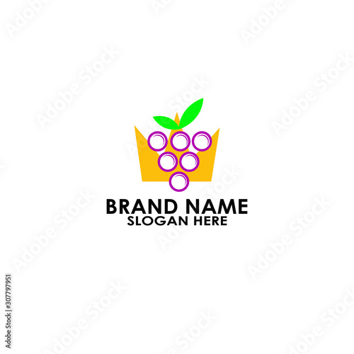 logo king grape. vector icon wine for web. icons set