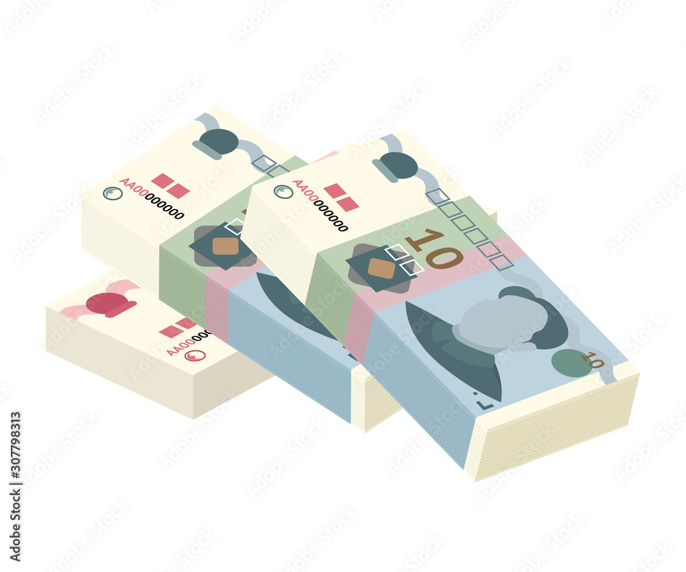 Chinese yuan banknote stack isolated on white Chinese yuan banknote stack isolated on white