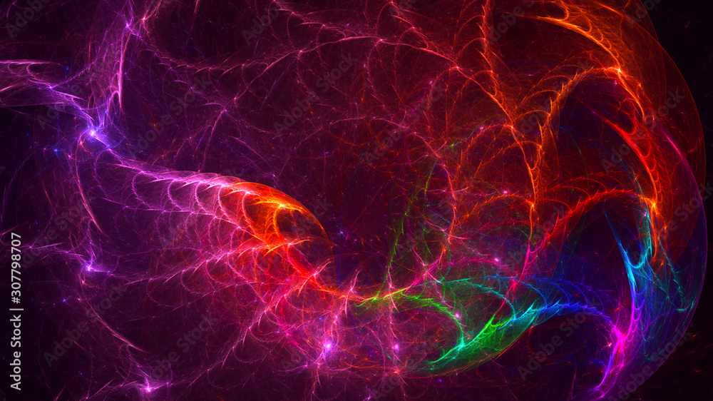 3D rendering abstract red fractal light background 3D rendering abstract red fractal light background