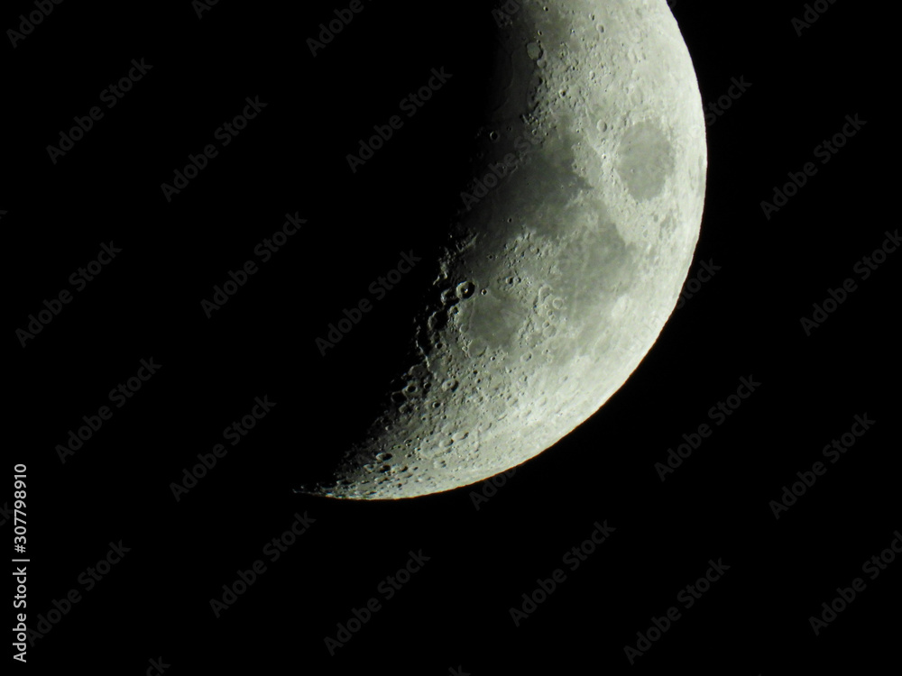 The term increasing crescent moon is used to describe the period after a new moon in which less than half of the illuminated half of the moon is visible from Earth The term increasing crescent moon is used to describe the period after a new moon in which less than half of the illuminated half of the moon is visible from Earth