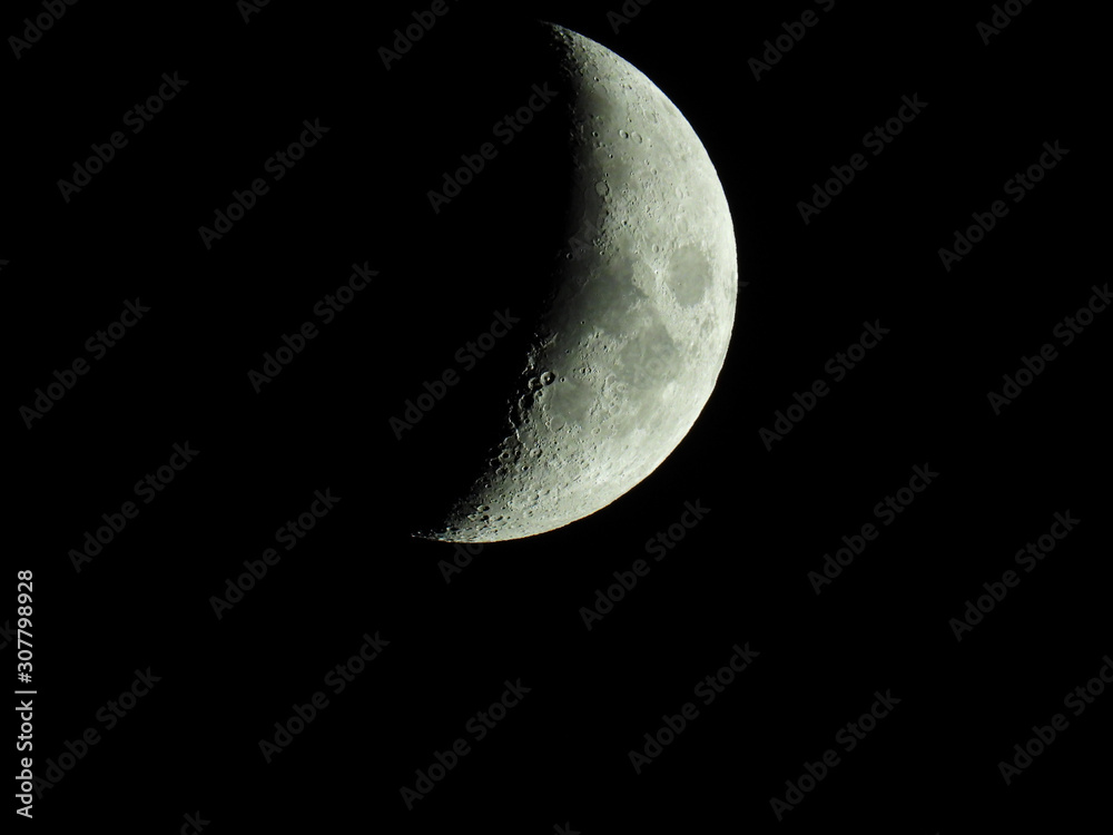 The term increasing crescent moon is used to describe the period after a new moon in which less than half of the illuminated half of the moon is visible from Earth The term increasing crescent moon is used to describe the period after a new moon in which less than half of the illuminated half of the moon is visible from Earth