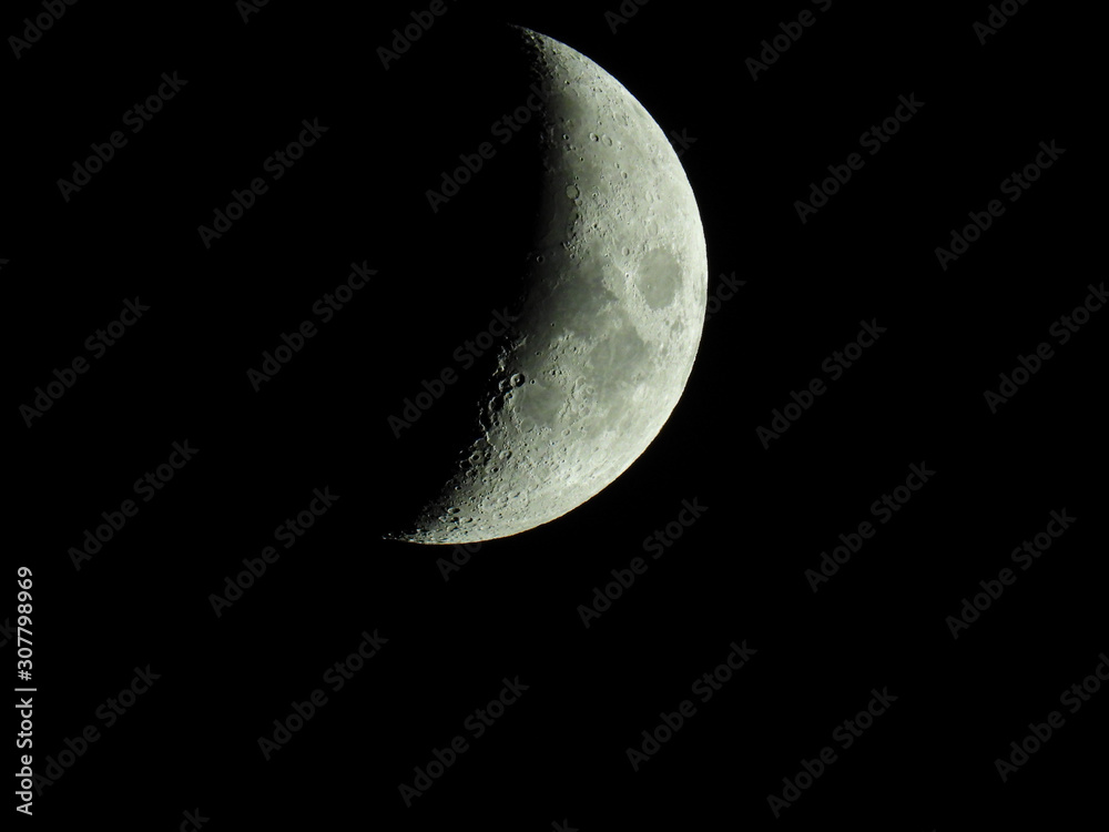 The term increasing crescent moon is used to describe the period after a new moon in which less than half of the illuminated half of the moon is visible from Earth The term increasing crescent moon is used to describe the period after a new moon in which less than half of the illuminated half of the moon is visible from Earth