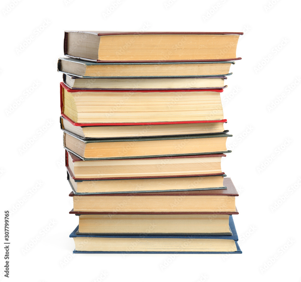 Collection of different books isolated on white Collection of different books isolated on white