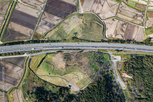 The aerial view of Tohoku region photo