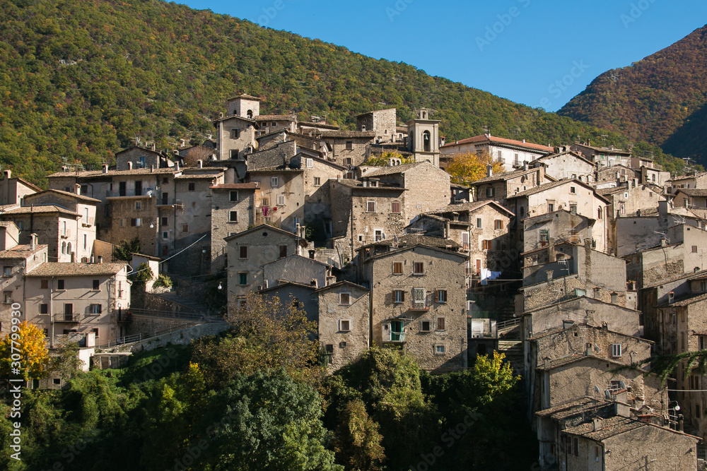 Scanno, L'Aquila, Abruzzo, Italy - View of the ancient town