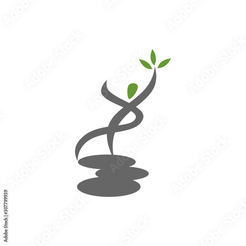 Yoga Stone logo design emblem meditation illustration Isolated