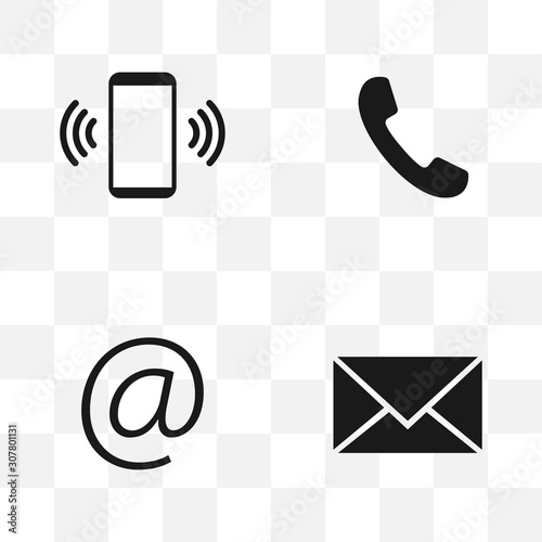 Schilderij op canvas Contact Icon set. Vector illustrations. Flat design.