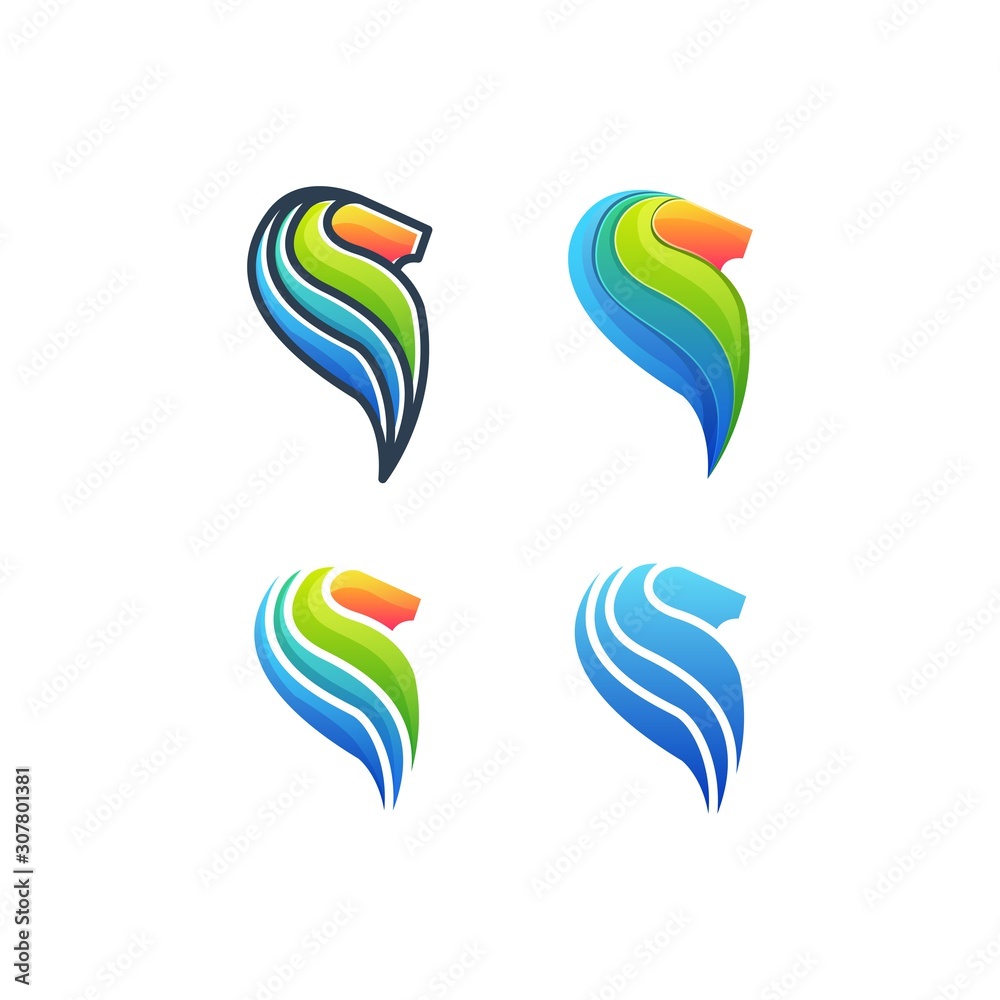 Naklejka premium Lion Head Illustration Vector Template