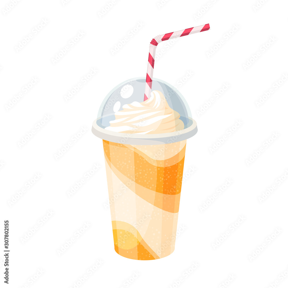 Milkshake in plastic cup milk based product Vector Image