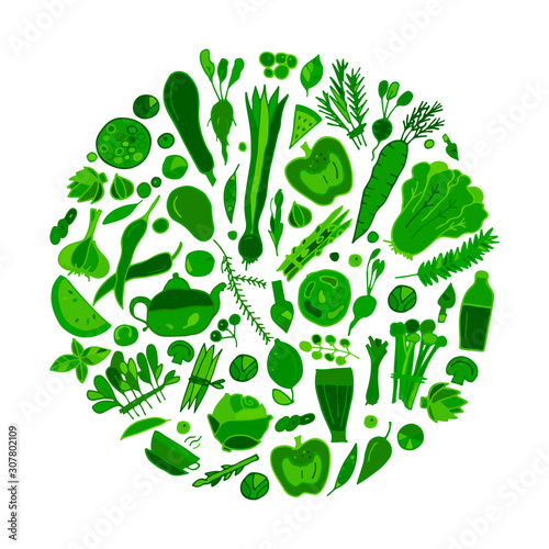 Green vegetables background for your design