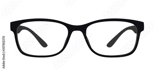 Glasses black frame - vector illustration