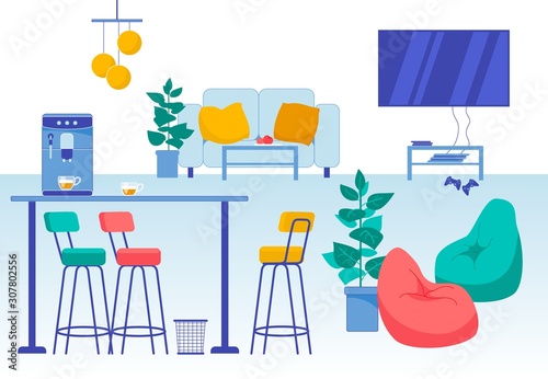 Modern Rest Room Interior Office Coworking Space
