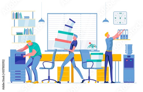 Employees Doing Different Tasks Workflow Process