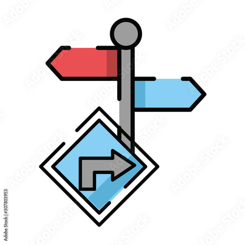 traffic arrow signal isolated icon