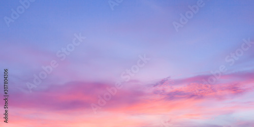 Beautiful sunset sky. Romantic purple pink shades	