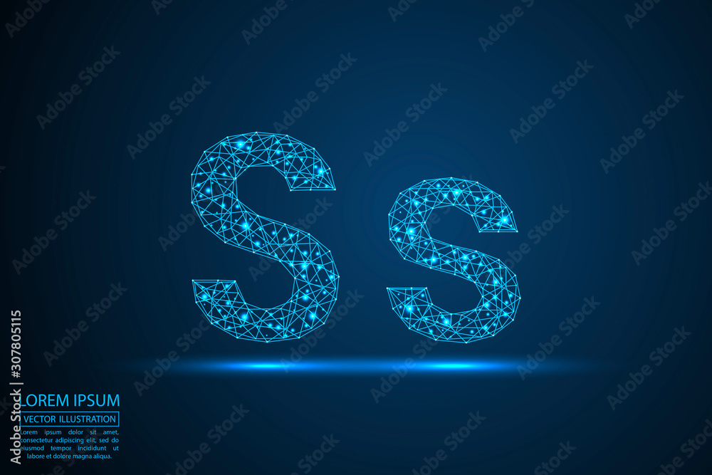 English letters abstract font consists 3d of triangles, lines, dots and connections. Vector illustration EPS 10. English letters abstract font consists 3d of triangles, lines, dots and connections. Vector illustration EPS 10.