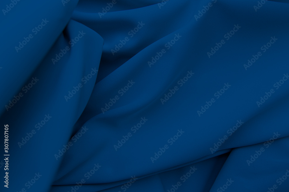 blue fabric texture, background. folds close up. - obrazy, fototapety, plakaty 