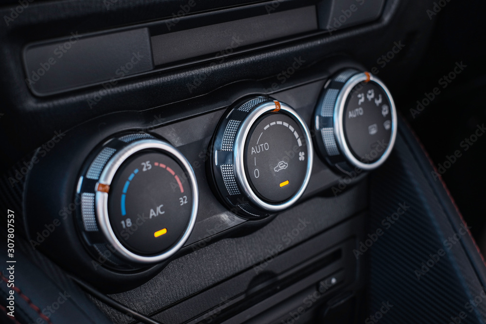 Fototapeta premium Car Interior, Air conditioning button