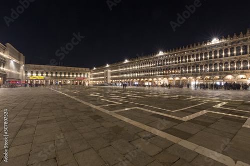 Night view of San Marco Square in Venice, Italy