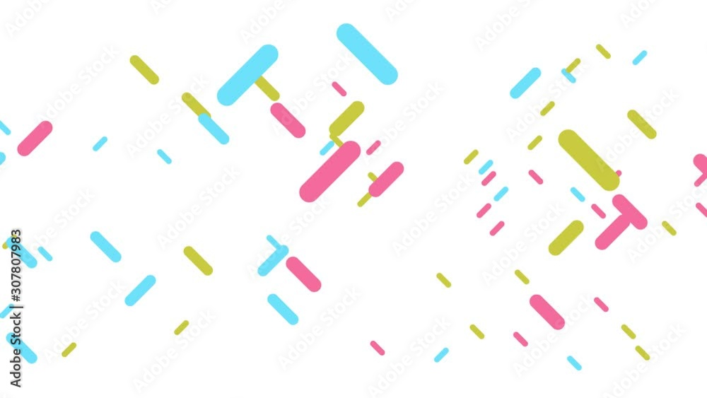 Digital animation of colorful shapes moving on white background. 4K CG animation. Digital animation of colorful shapes moving on white background. 4K CG animation.