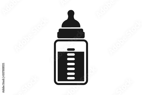 Baby milk in bottle icon vector illustration