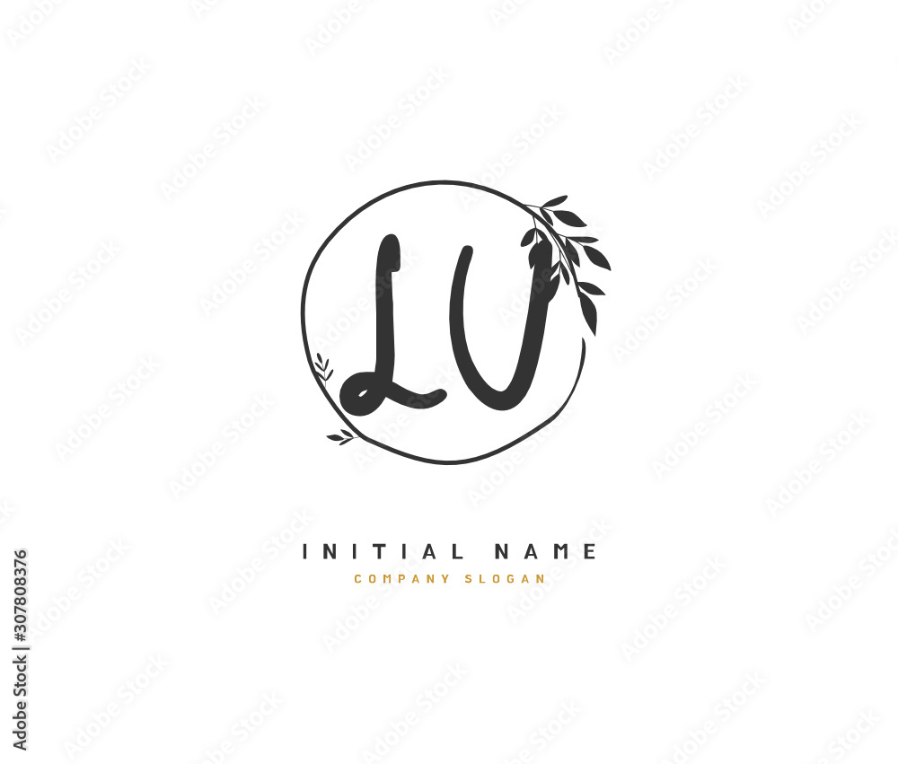 L U LU Beauty vector initial logo, handwriting logo of initial signature, wedding, fashion, jewerly, boutique, floral and botanical with creative template for any company or business.
