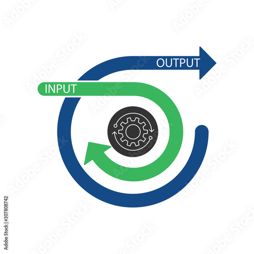 Sign Input and output concepts used for business to find solution and solve the problem.
