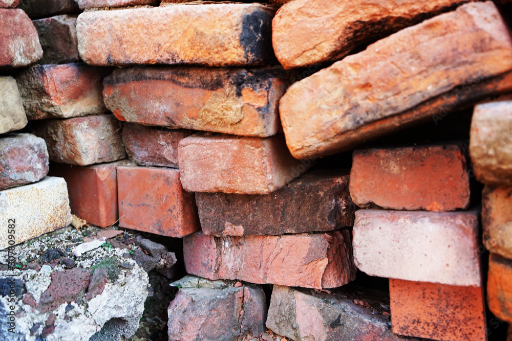 pile of red bricks pile of red bricks