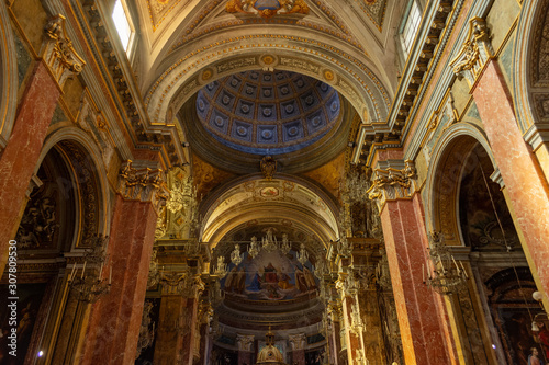 Interior of Santa Maria della Scala church in Trastevere, Rome, Italy 