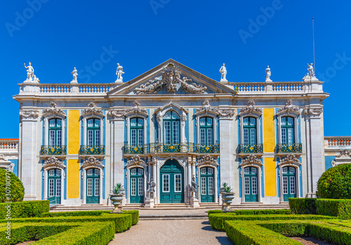 View of the national palace of Queluz in Lisbon, Portugal photo