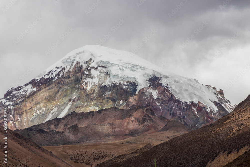 View of Sajama volcano, the highest mountain in Bolivia.
