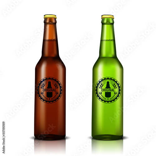 concept de bouteille de bière en vecteur