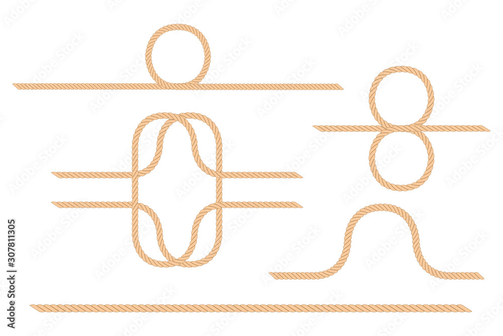 Rope with loop vector illustration isolated on white background Stock ...