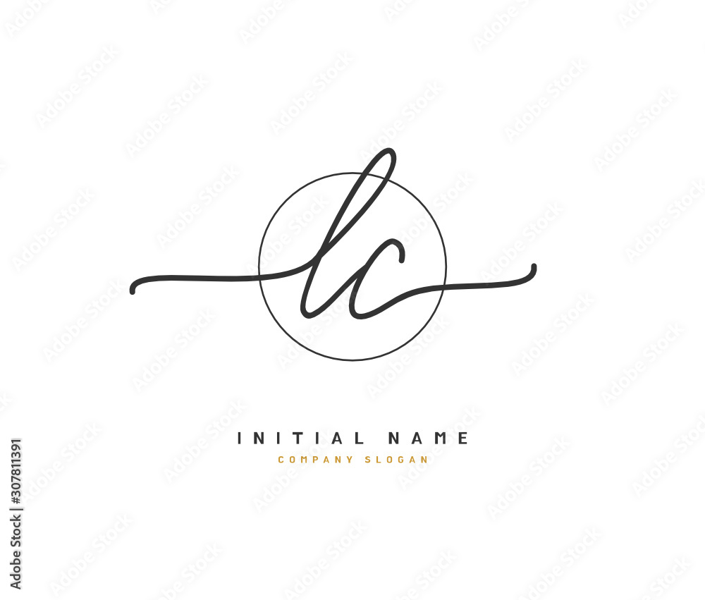 L C LC Beauty vector initial logo, handwriting logo of initial signature, wedding, fashion, jewerly, boutique, floral and botanical with creative template for any company or business.
