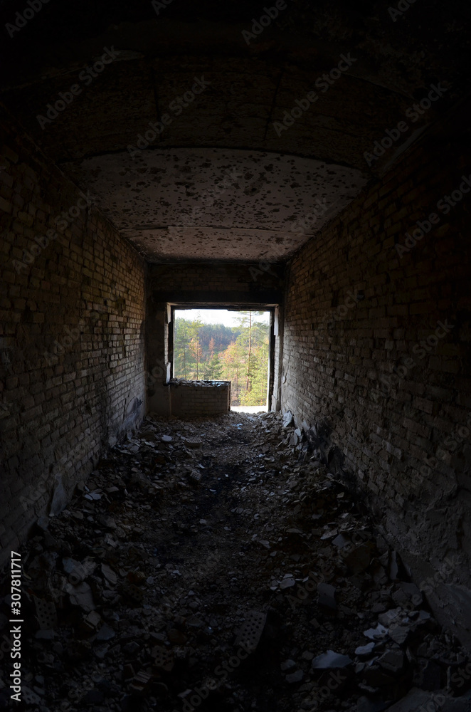 Ghost town in Eastern Europe.Former Soviet kids camp.Ukraine gets rid of the consequences of communism. Ruins. Kiev Region,Ukraine