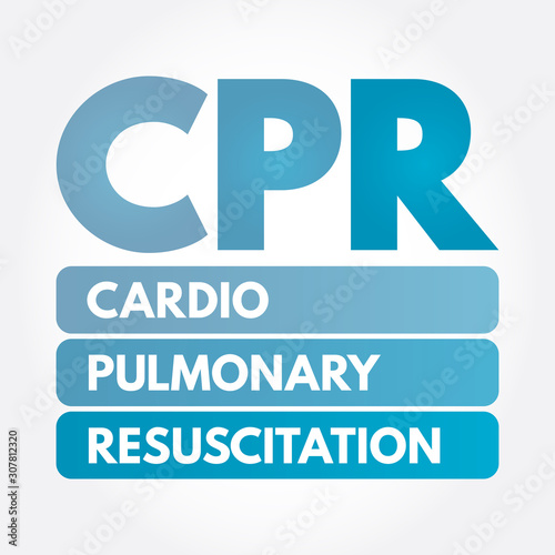 CPR - Cardiopulmonary Resuscitation acronym, medical concept background