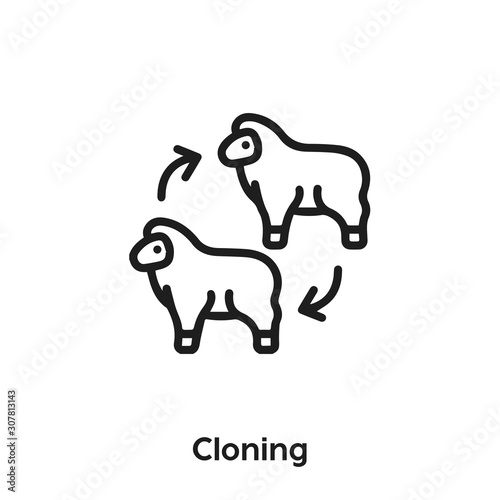 Cloning icon vector. Cloning icon vector symbol illustration. Modern simple vector icon for your design. Cloning icon vector	