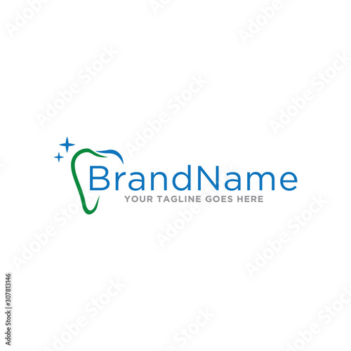 Dental logo icon vector. Simple design on white background.